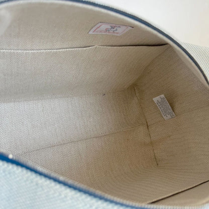 Hermès Bride-a-Brac Toile cotton Bleu Nattier Lare GM Bag