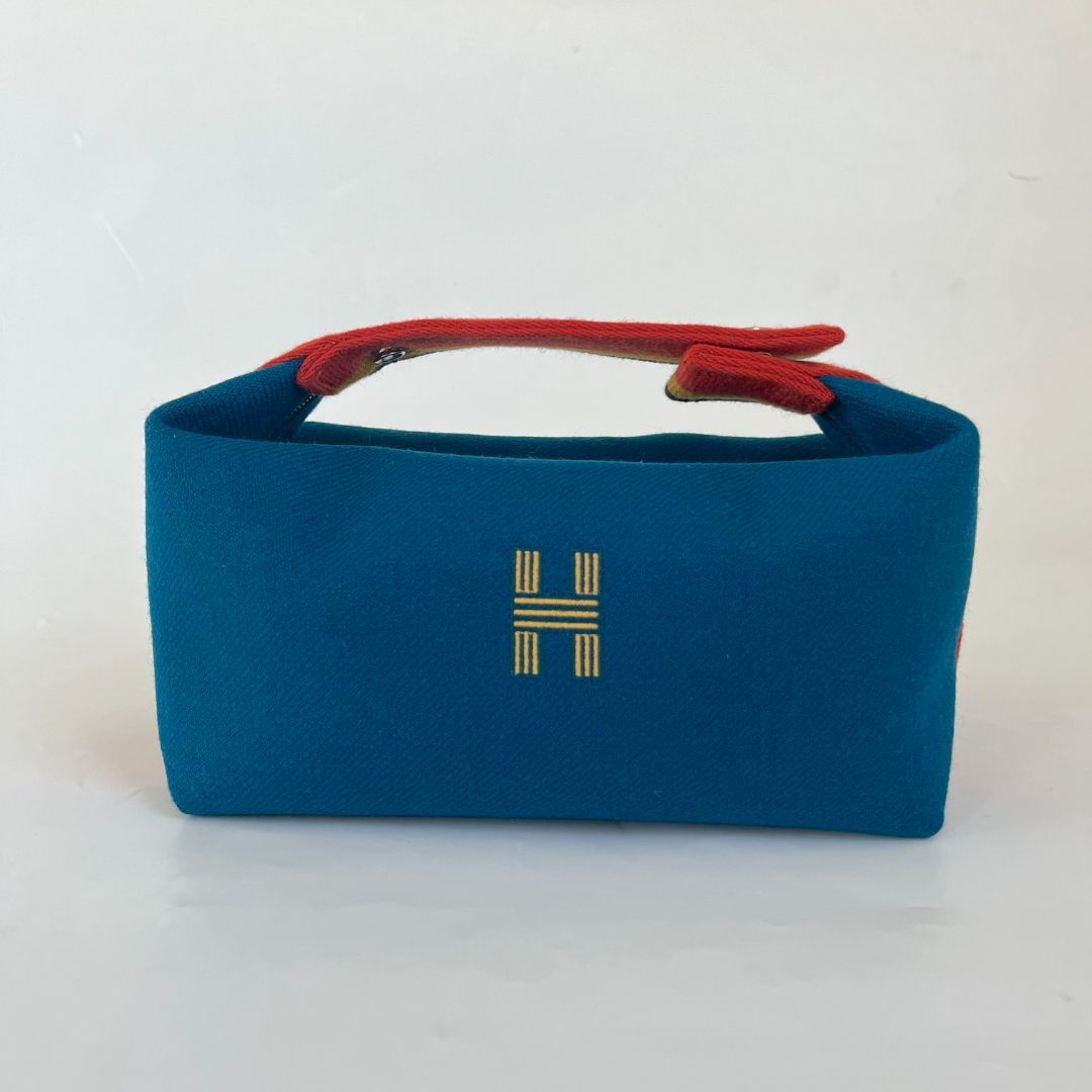 Hermès Bride-a-brac Wool Rocabar Blue Paon PM