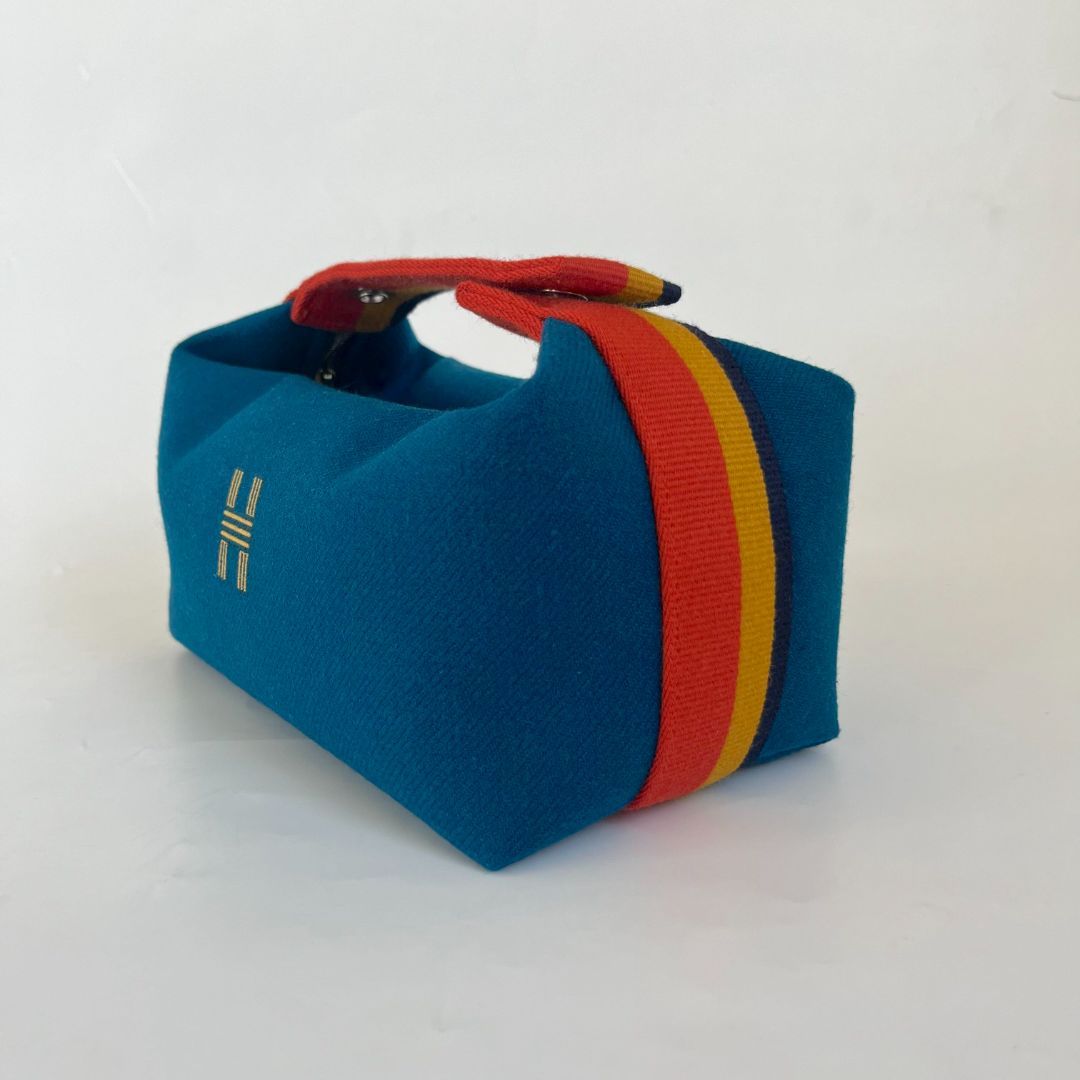 Hermès Bride-a-brac Wool Rocabar Blue Paon PM