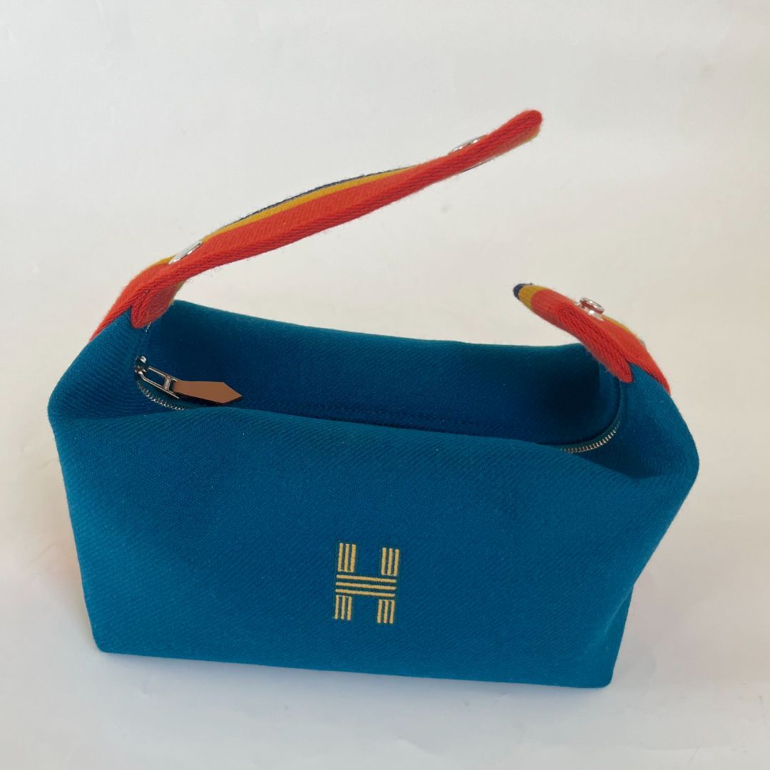 Hermès Bride-a-brac Wool Rocabar Blue Paon PM