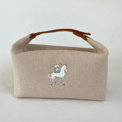 Hermès Bride-a-Brac GM Toile H cotton Natural  pouch hand bag
