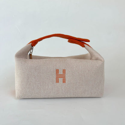 Hermes Trousse de Toilette Bride a Brac Small Model Natural / Orange PM Bag