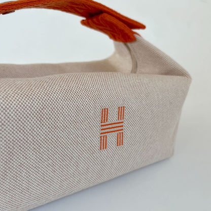 Hermes Trousse de Toilette Bride a Brac Small Model Natural / Orange PM Bag