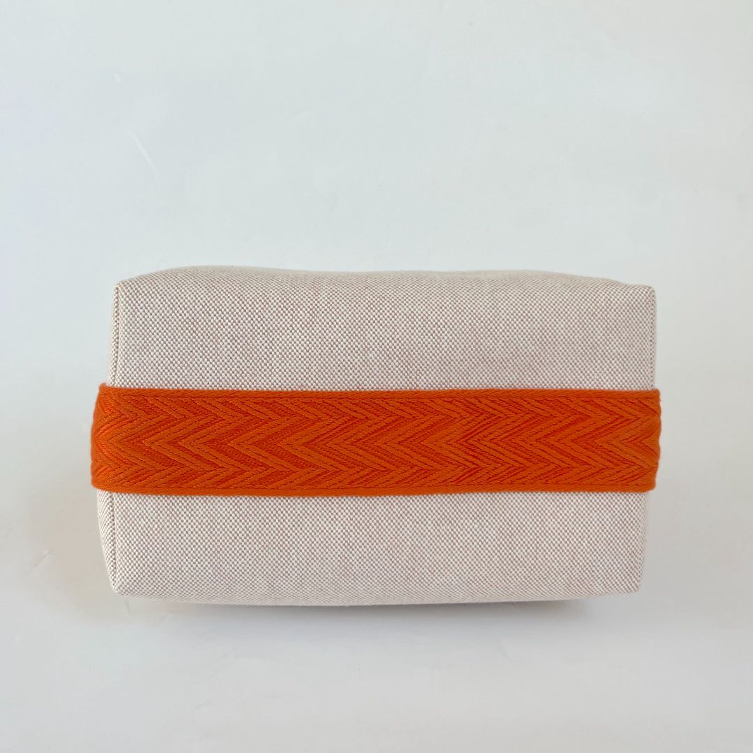 Hermes Trousse de Toilette Bride a Brac Small Model Natural / Orange PM Bag
