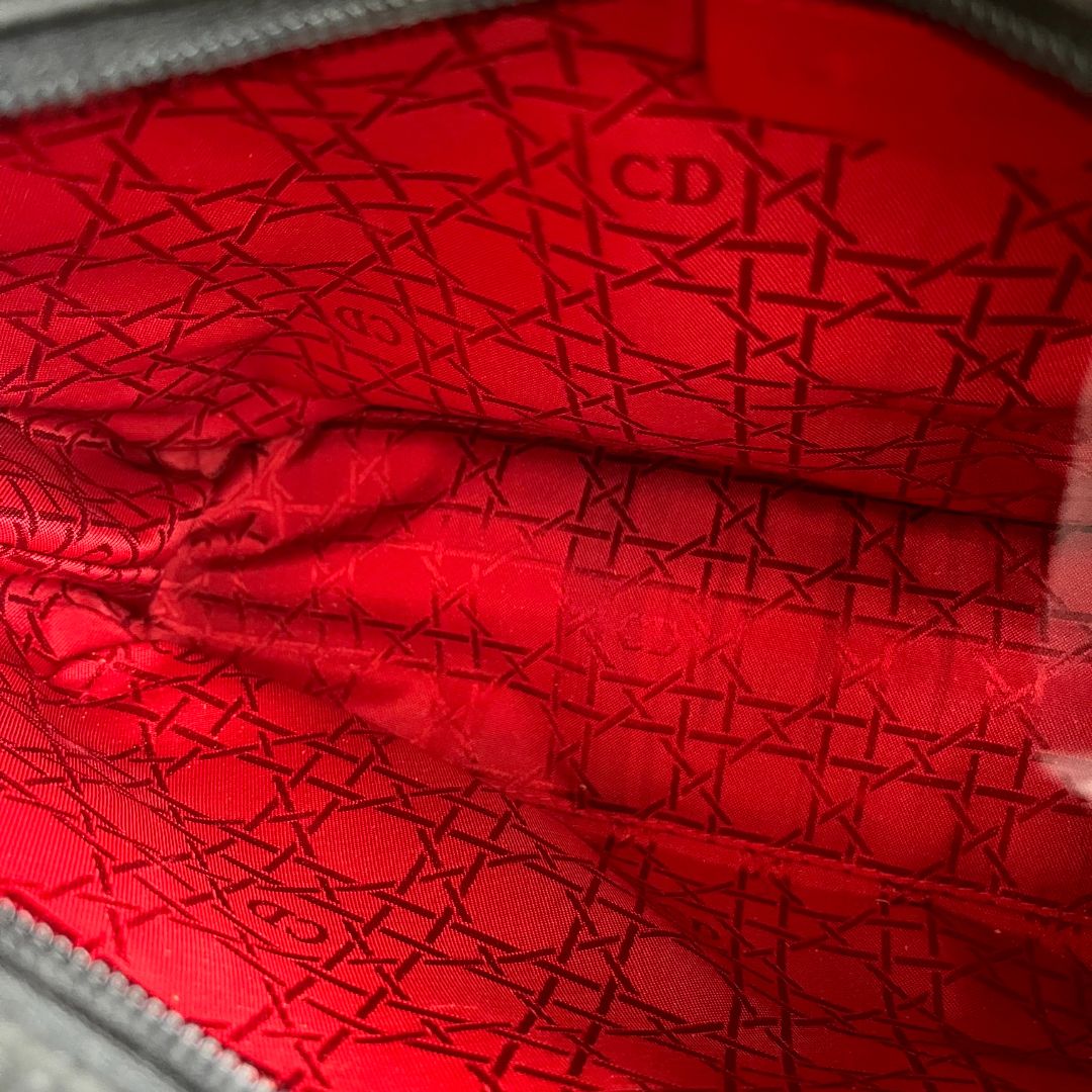 Dior Black Canvas Vintage Lady Dior Tote bag with Gold Hardware