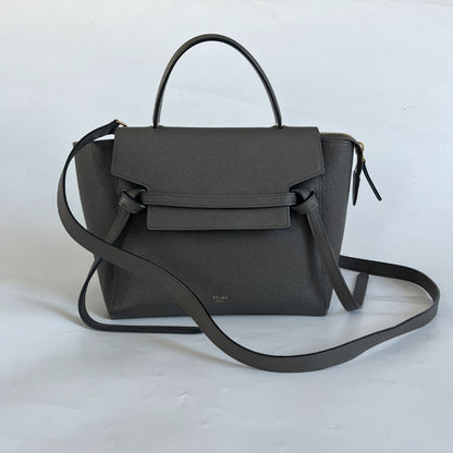 Celine Micro Grey Leather Belt Bag