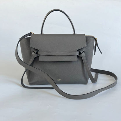 Celine Micro Grey Leather Belt Bag