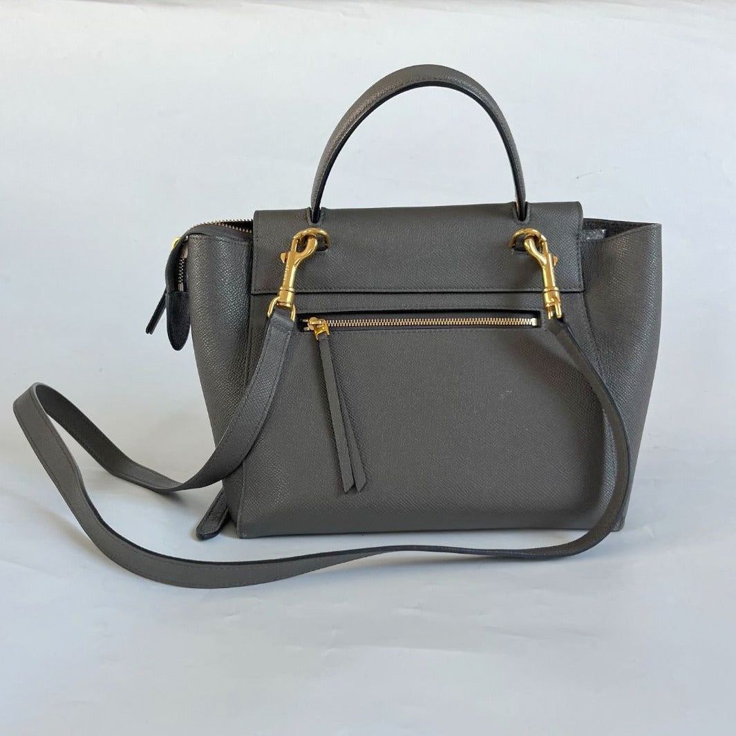 Celine Micro Grey Leather Belt Bag