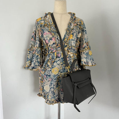 Celine Micro Grey Leather Belt Bag