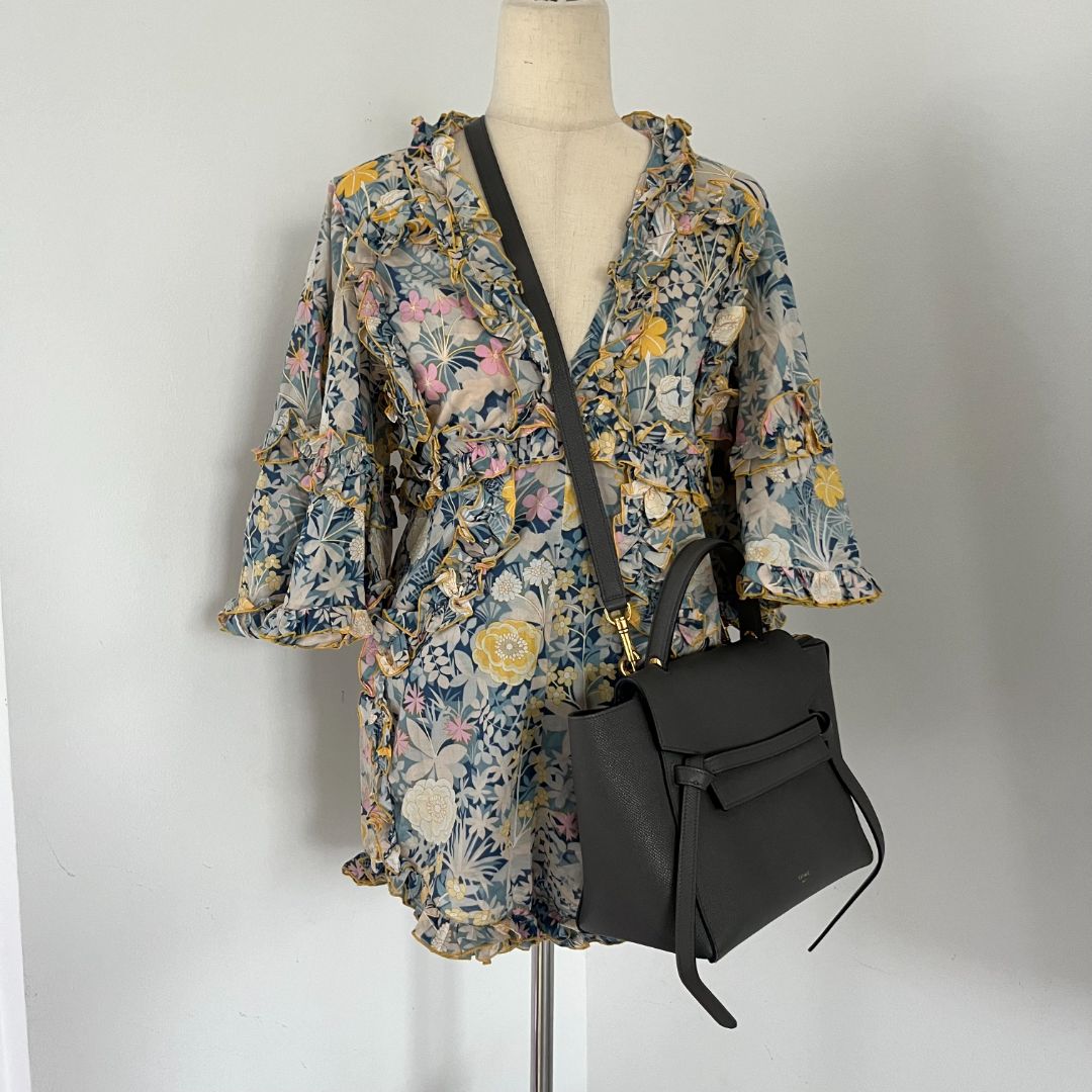 Celine Micro Grey Leather Belt Bag