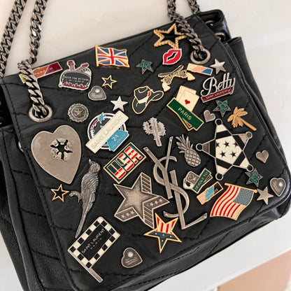 Saint Laurent Small Nolita Shoulder Bag with Pins