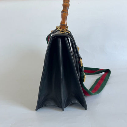 Gucci Dionysus Bamboo Black Leather Handbag