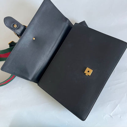 Gucci Dionysus Bamboo Black Leather Handbag