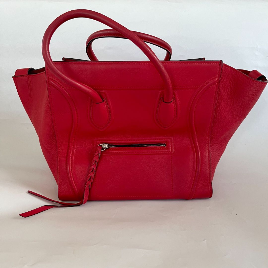 Celine Red Leather Phantom Large Tote Bag