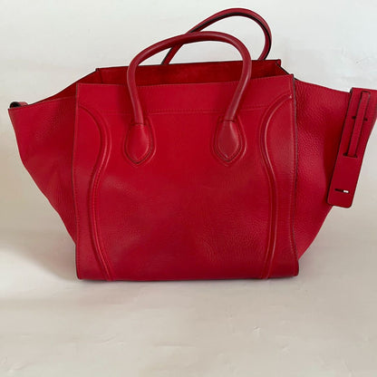 Celine Red Leather Phantom Large Tote Bag