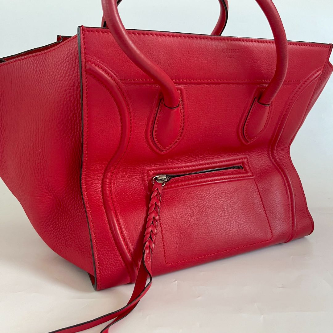 Celine Red Leather Phantom Large Tote Bag