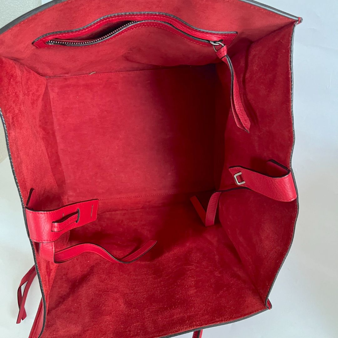 Celine Red Leather Phantom Large Tote Bag