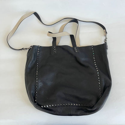 Valentino Black and White Large Reversible Tote VLTN Bag