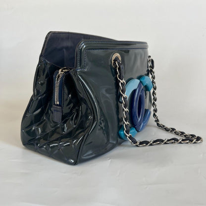 Chanel Navy Blue CC Lipstick Tote Bag