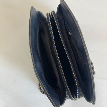 Chanel Navy Blue CC Lipstick Tote Bag