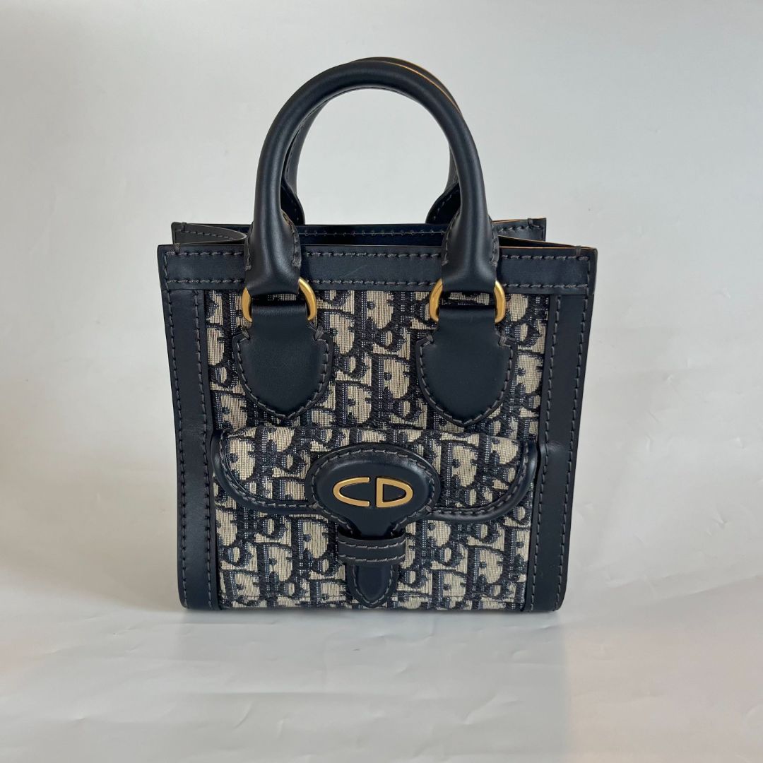 Christian Dior Oblique Mini Tote Bag Blue