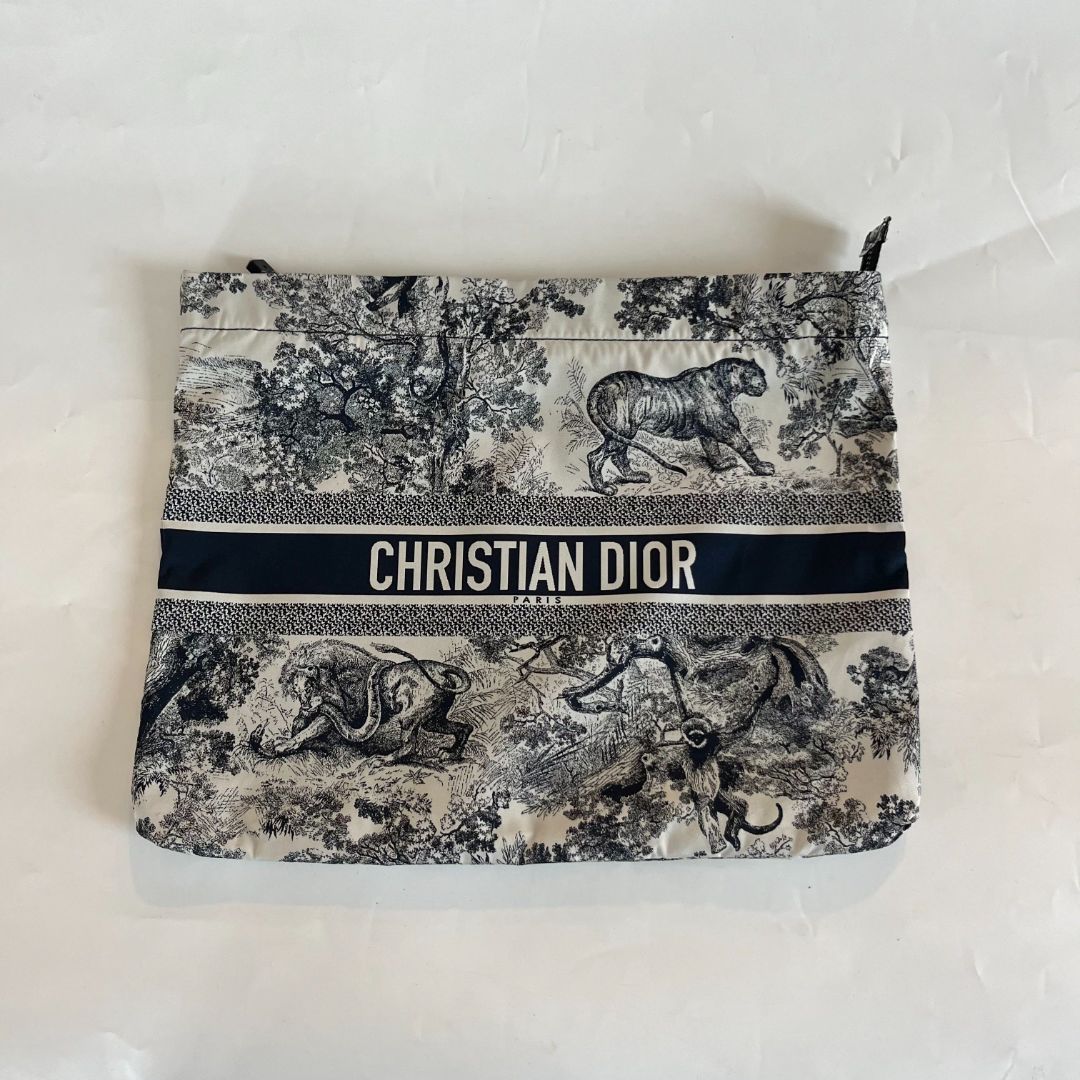 Christian Dior Printed Zip Pouch