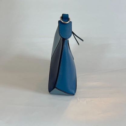 Loewe Multi Tone Blue Leather Mini Puzzle Pochette Bag