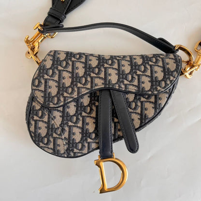 Dior oblique mini saddle bag with crossbody strap