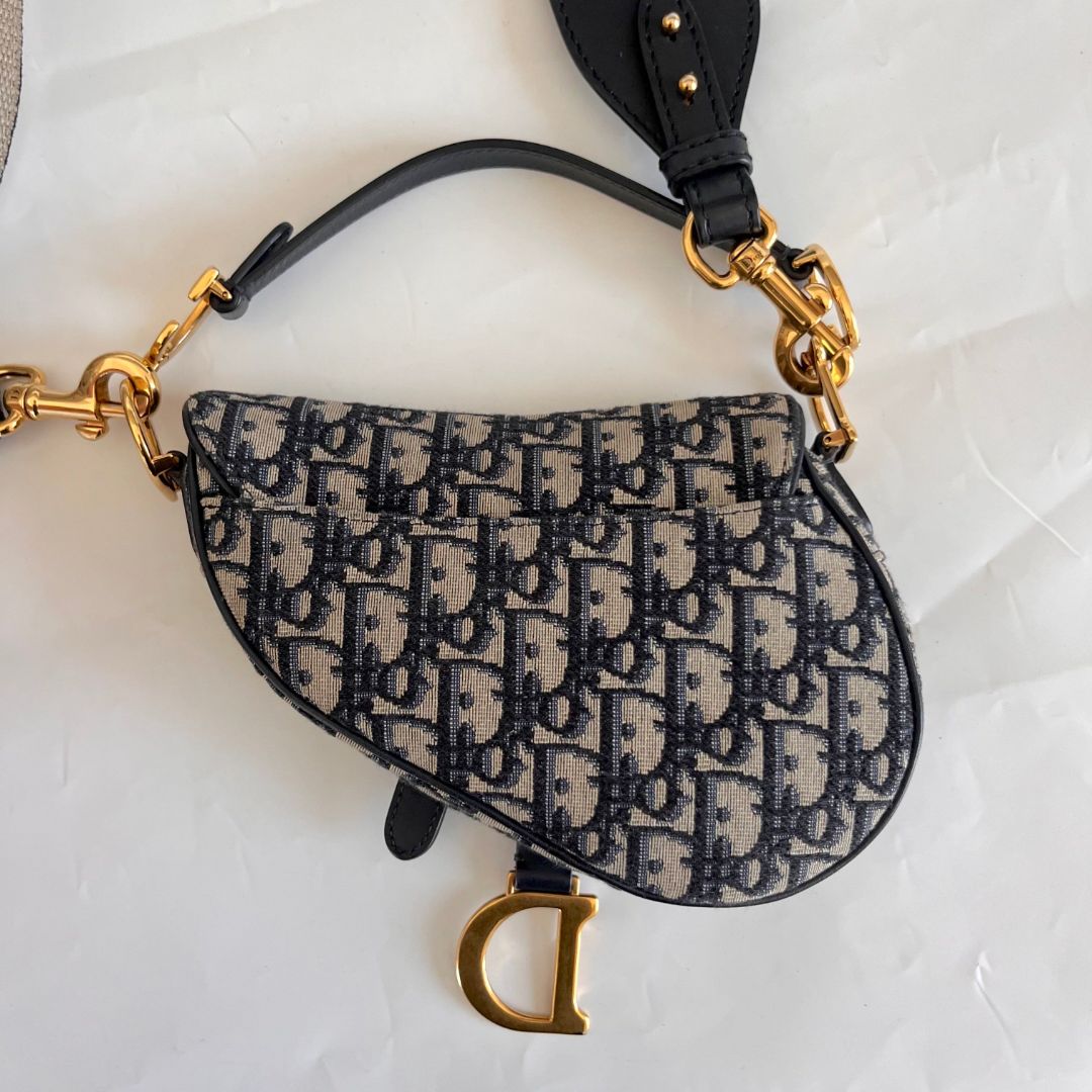 Dior oblique mini saddle bag with crossbody strap