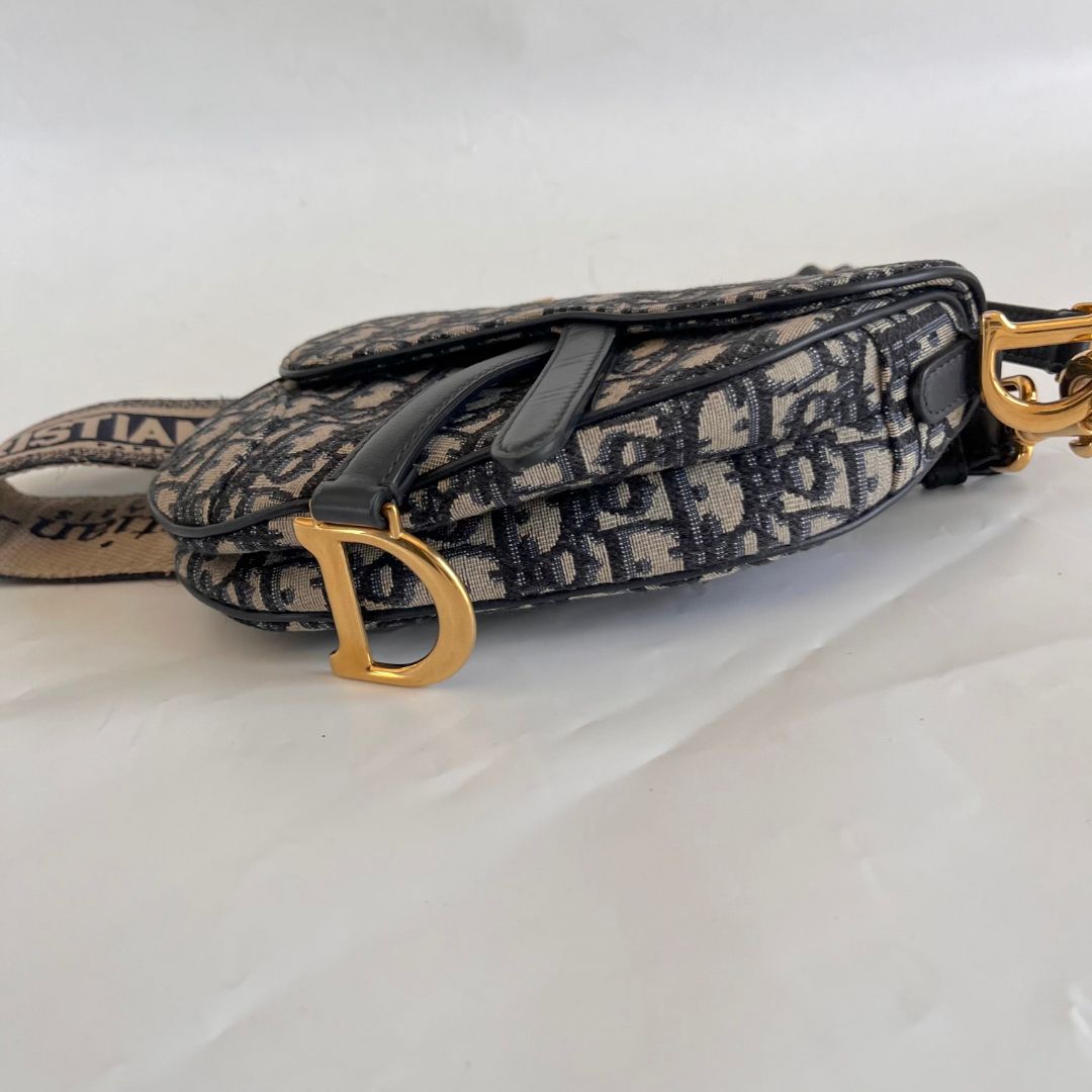 Dior oblique mini saddle bag with crossbody strap