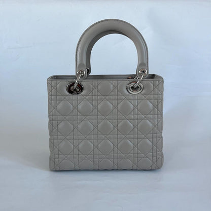 Christian Dior Medium Grey Lady Dior Bag