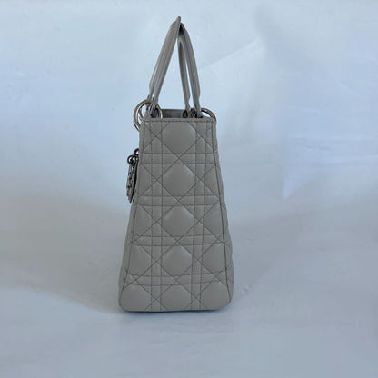 Christian Dior Medium Grey Lady Dior Bag