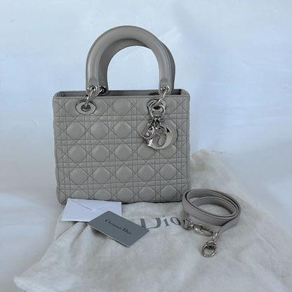 Christian Dior Medium Grey Lady Dior Bag