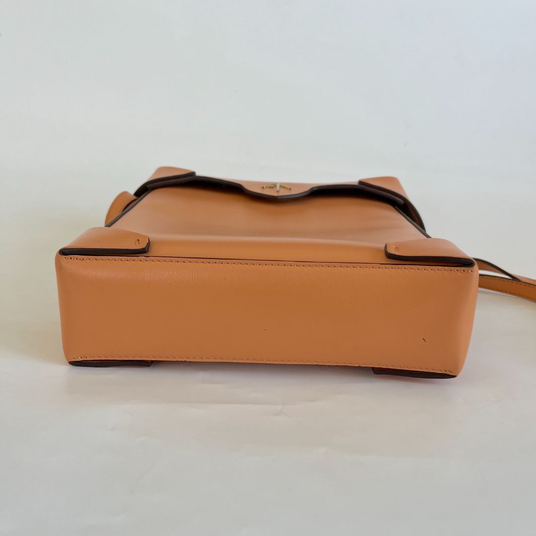Manu Atelier Brown Pristine Leather Box Bag