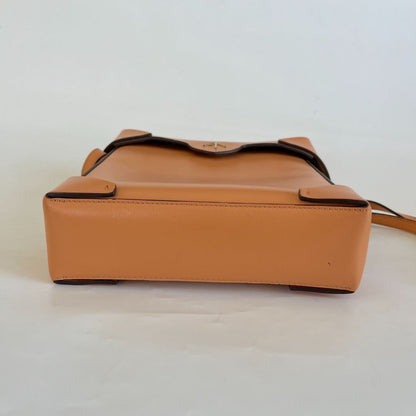 Manu Atelier Brown Pristine Leather Box Bag