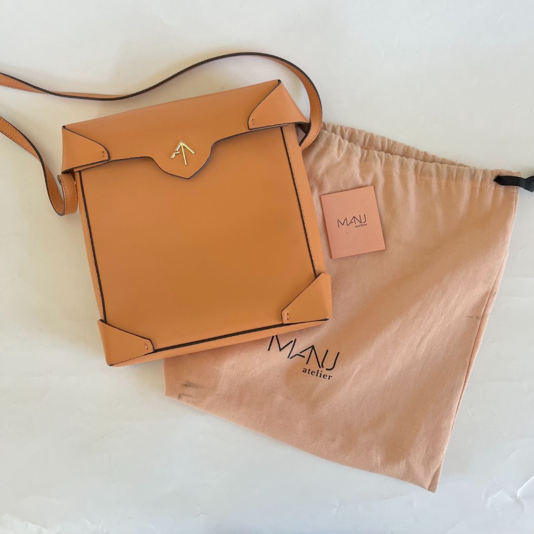 Manu Atelier Brown Pristine Leather Box Bag