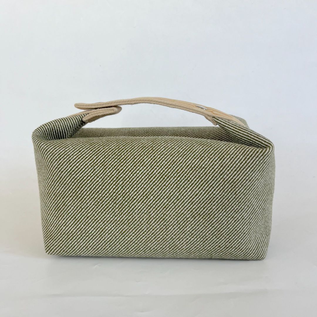 Hermès Wool Large Bride-A-Brac H Natte Pouch Vert Foret