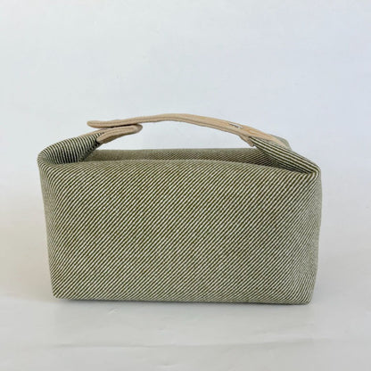 Hermès Wool Large Bride-A-Brac H Natte Pouch Vert Foret