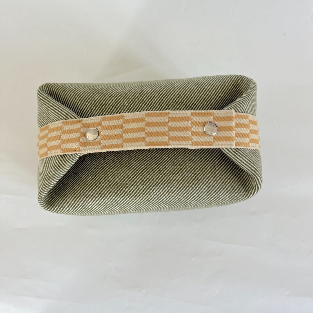 Hermès Wool Large Bride-A-Brac H Natte Pouch Vert Foret