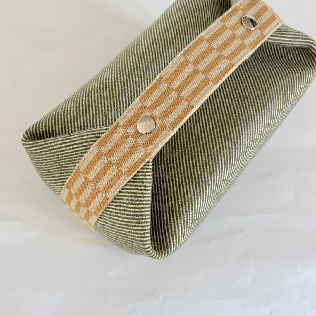 Hermès Wool Large Bride-A-Brac H Natte Pouch Vert Foret