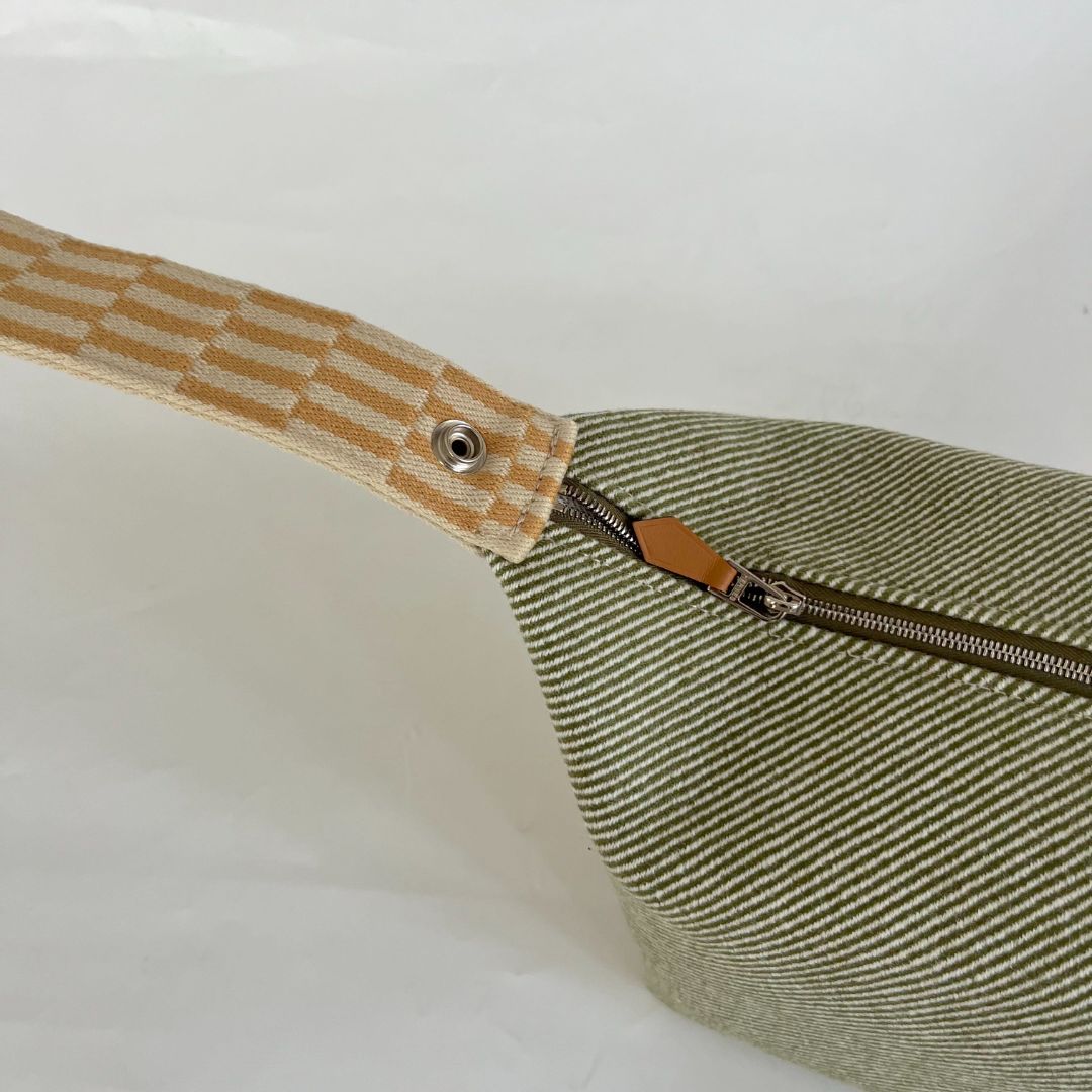 Hermès Wool Large Bride-A-Brac H Natte Pouch Vert Foret