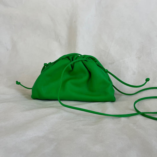 Bottega Veneta Green  Leather Mini The Pouch Cross Body Bags, Mini