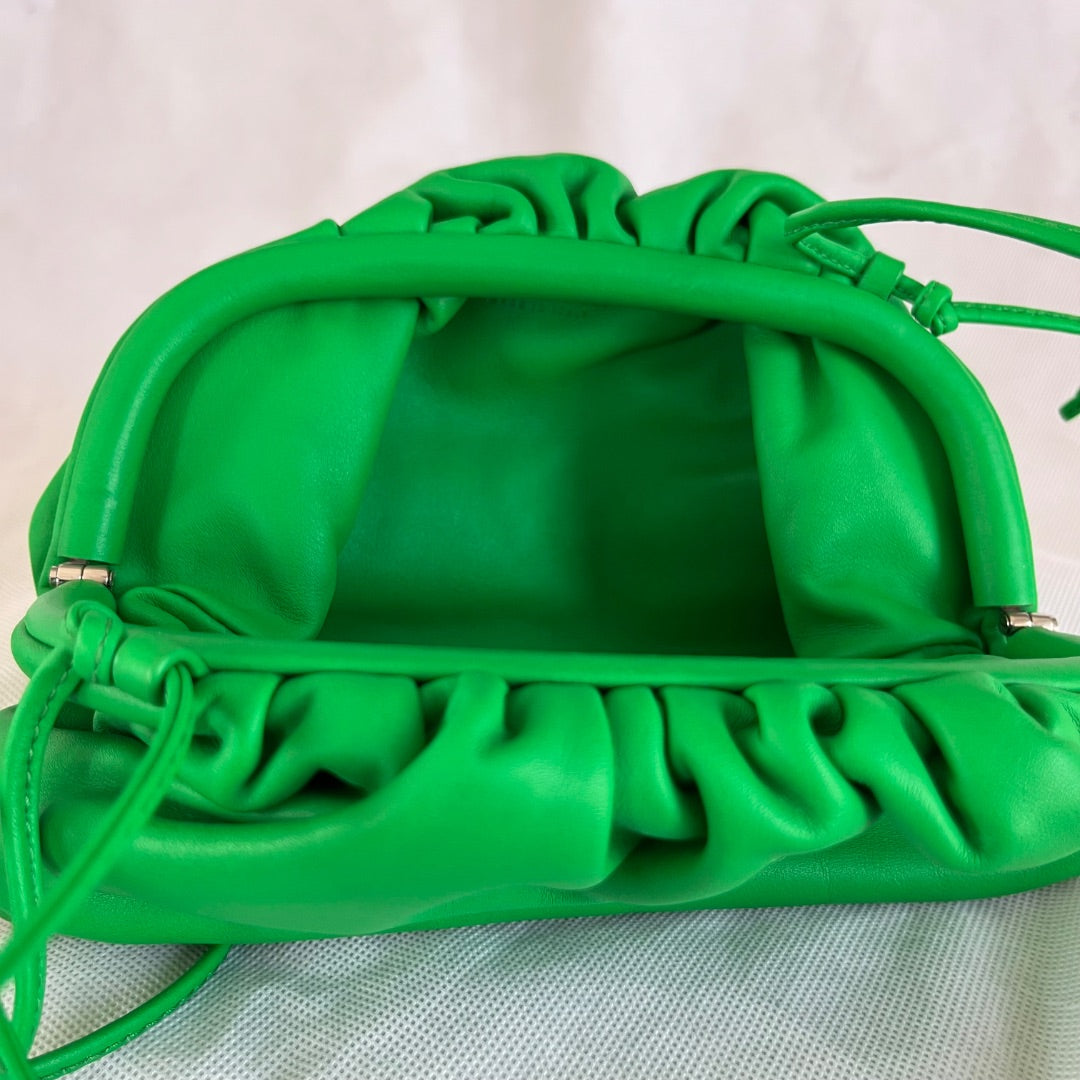 Bottega Veneta Green  Leather Mini The Pouch Cross Body Bags, Mini