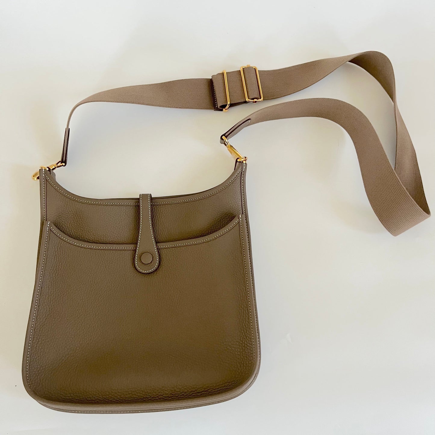 Hermes Evelyn 29 GM Shoulder Bag Etoupe