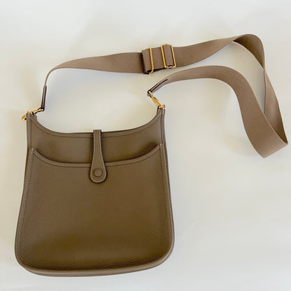 Hermes Evelyn 29 GM Shoulder Bag Etoupe