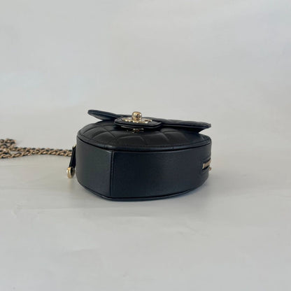 Chanel Mini Black Leather Heart Bag