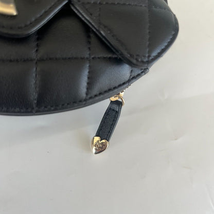 Chanel Mini Black Leather Heart Bag