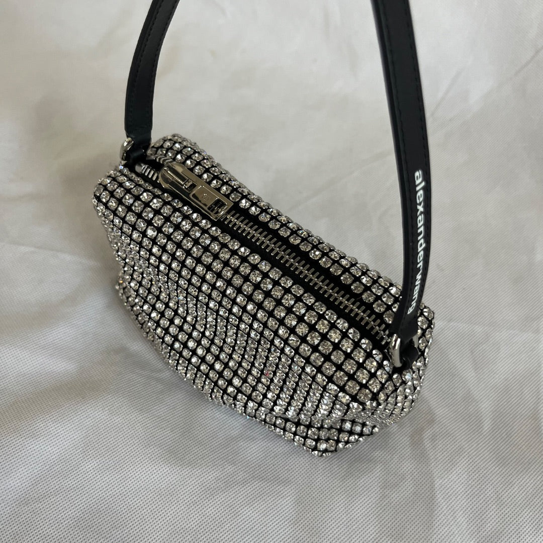 Alexander Wang Black Rhinestone Embellished Clutch bag