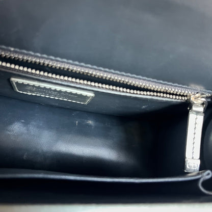 Christian Dior Silver  Micro Cannag Leather Montaigne Flap Chain Cross Body Bags