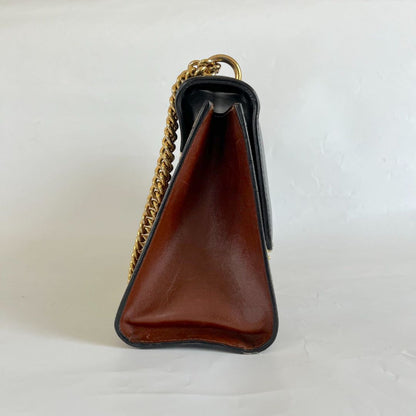 Gucci Black/Brown GG Supreme Coated Canvas Padlock Shoulder Bag